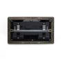 Soho Fusion Matt Black & Brushed Brass 13A 2 Gang Switched Socket Double Pole