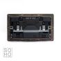 Soho Fusion Antique Copper & Brushed Chrome 2 Gang 3.1 Amp USB Socket Black Insert Screwless