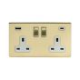 Brushed Brass and White USB C socket