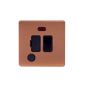 Lieber Brushed Copper 13A Switched Fused Connection Unit (FCU)&Flex Outlet/Neon-Black Insert Screwless