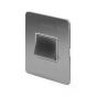 Soho Lighting Brushed Chrome Flat Plate 10A 1 Gang 1 Way 3-Pole Extractor Fan Isolator Switch Wht Ins Screwless