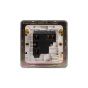 Soho Lighting Brushed Chrome Flat Plate 13A Unswitched Fused Connection Unit (FCU) Flex Outlet Wht Ins Screwless
