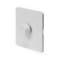 Soho Lighting White Metal Flat Plate 1 Gang 2 Way Trailing Dimmer Screwless 100W LED (250w Halogen/Incandescent)