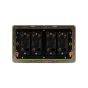 Soho Lighting White Metal Flat Plate 20A 4 Gang 2 Way Toggle Switch Screwless