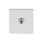 Soho Lighting Polished Chrome Flat Plate 1 Gang Retractive Toggle Switch Screwless