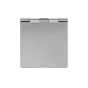 Soho Lighting Brushed Chrome Flat Plate 2  Gang Euro Floor Plate Blk Ins Screwless