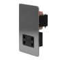 Soho Lighting Brushed Chrome Flat Plate Shaver Socket 230/115V Plate Blk Ins Screwless