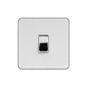 Soho Fusion White & Polished Chrome With Chrome Edge 10A 1 Gang 2 Way Switch White Inserts Screwless