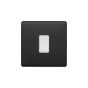 Soho Fusion Matt Black & White 10A 1 Gang Intermediate Switch Screwless