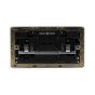 Soho Lighting Brushed Brass 2 Gang USB A+C Socket (13A Socket + 2 USB Ports A+C 3.1A) Blk Ins Screwless
