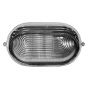 Marlborough Eyelid Bulkhead Nickel IP66 Art Deco IP66 Prismatic Glass Outdoor & Bathroom Wall Light