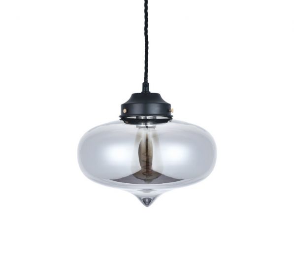 Soho Lighting Goslett Smoked Blown Glass Fish Bowl Pendant Light
