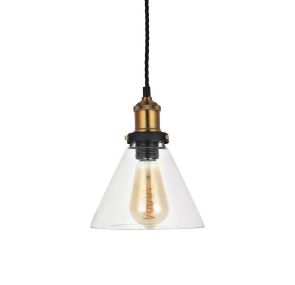 Romilly Tapered Clear Glass Pendant Light - Soho Lighting