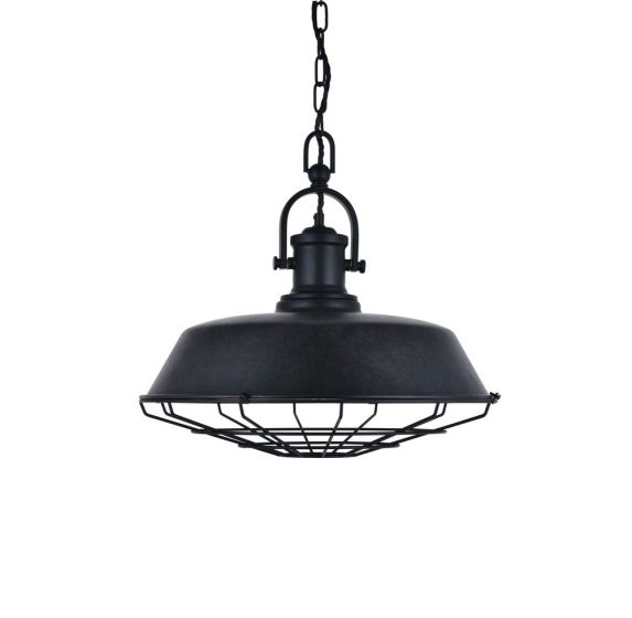 Black Caged Pendant Light
