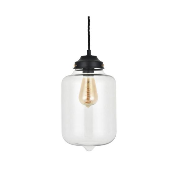Soho Lighting Goslett Clear Blown Glass Jar Pendant Light
