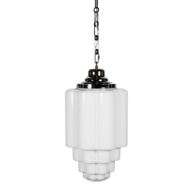 Soho Lighting Glasshouse Nickel Opal Art Deco Schoolhouse Hallway Pendant Light