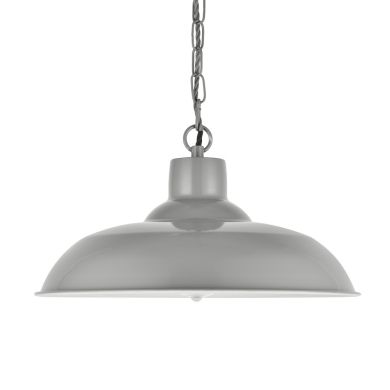 Portland Reclaimed Style Industrial Pendant Light French Grey