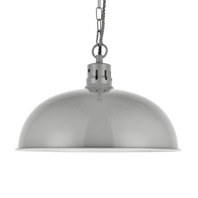 Berwick Rustic Dome Pendant Light French Grey