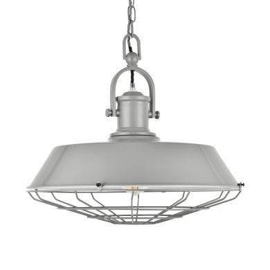 Brewer Cage Industrial  Pendant Light French Grey