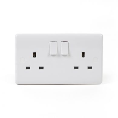 White Plastic Double Socket