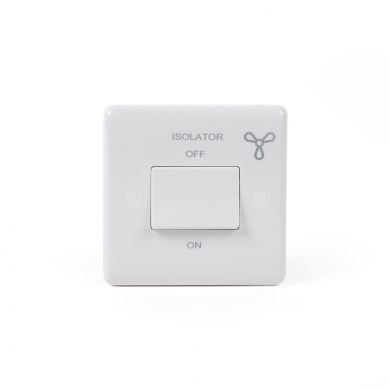 White Plastic 3 Pole Fan Isolator Switch