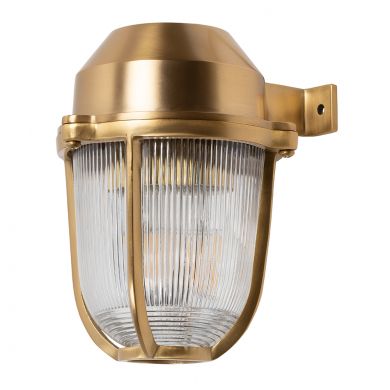 Hopkin Lacquered Solid Brass IP66 Prismatic Glass Outdoor & Bathroom Wall Light