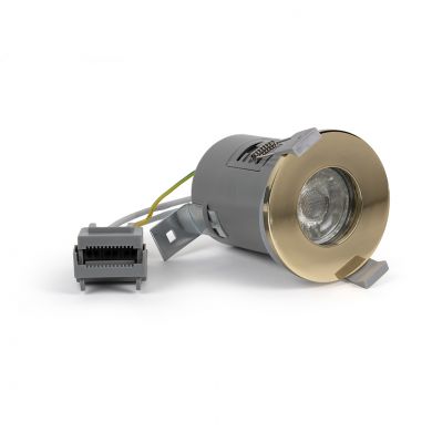 Lieber Polished Brass GU10 Fire rated IP65 downlight