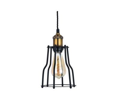 Denman Cone Black Cage Pendant Light