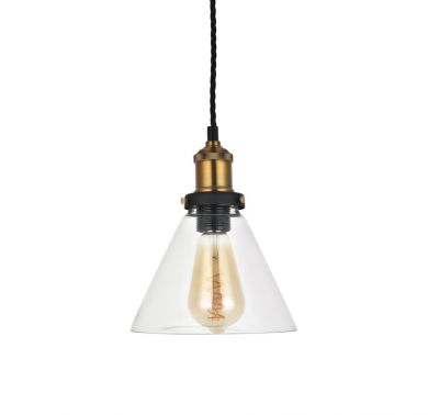 Romilly Tapered Clear Glass Pendant Light