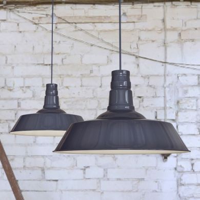 Large Argyll Industrial Pendant Light Leaden Grey