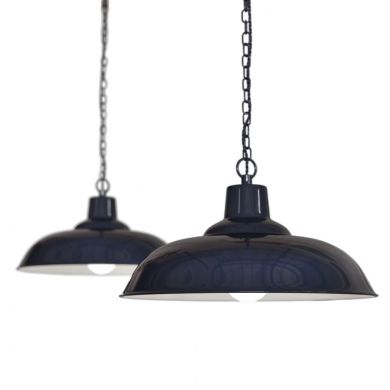 Portland Bedroom and Hallway Pendant Light Squid Ink Navy Blue - Soho Lighting