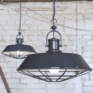 Brewer Cage Industrial  Pendant Light Leaden Grey