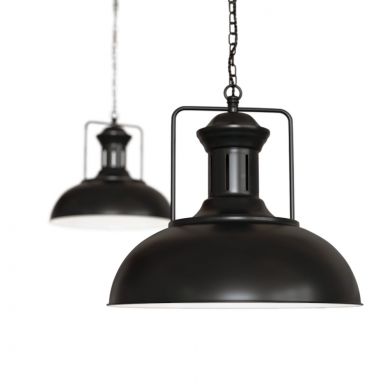 Regent Vintage Kitchen Pendant Light Matt Black