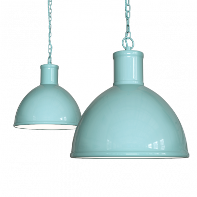 Wardour Industrial Bay Pendant Light Duck Egg Blue