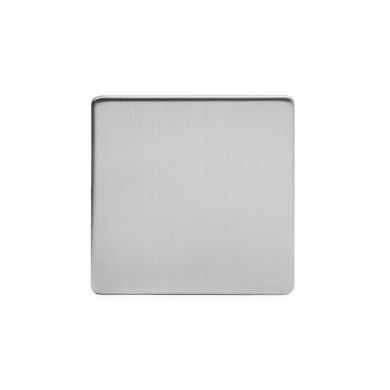 Brushed chrome metal Single Blank Plates with Black insert