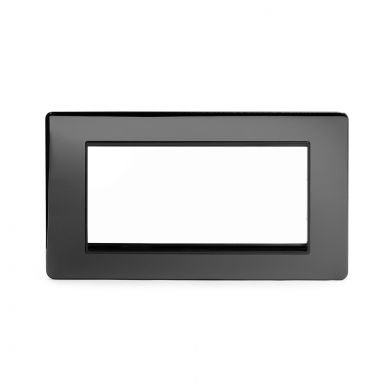 Black Nickel metal Double Data Plate 4 Modules with black insert