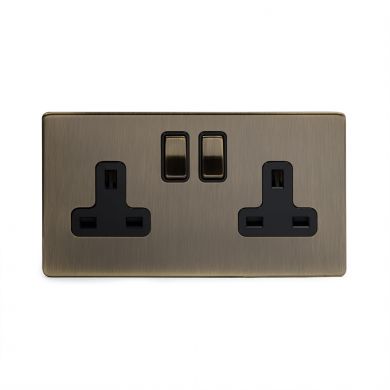 antique brass screwless sockets
