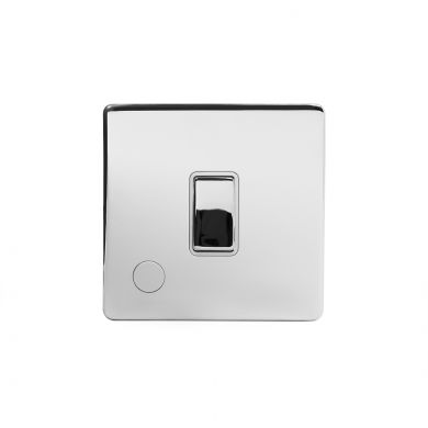 Polished Chrome 1 Gang 20 Amp Switch Flex Outlet with White Insert