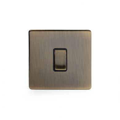 Antique Brass 10A 1 Gang 2 Way Switch with Black Insert