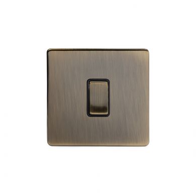 Antique Brass 1 Gang Intermediate Switch with Black Insert