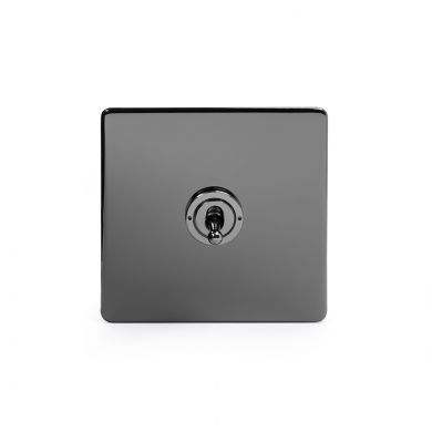 Black Nickel 1 Gang 2 Way Toggle Switch with Black Insert
