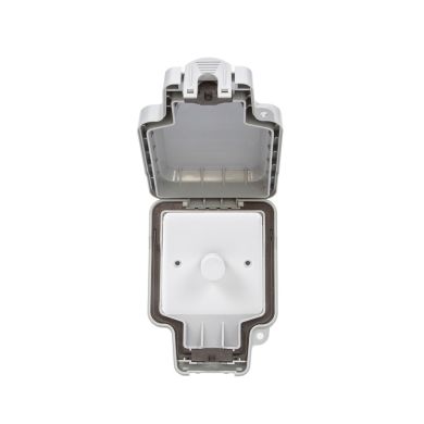 Lieber Silk White 1 Gang Outdoor Dimmer Switch IP66 Trailing Edge 100W LED (250w Halogen/Incandescent)