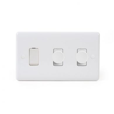 3 Gang Light Switch With 1 Dimmer 2x, 3 Light Switch Cover With Dimmer