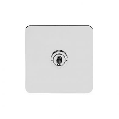 Soho Lighting Polished Chrome Flat Plate 20A 1 Gang 2 Way Toggle Switch Screwless