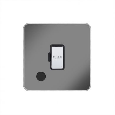 Soho Fusion Black Nickel & Polished Chrome With Chrome Edge 13A Unswitched Flex Outlet Black Insert Screwless