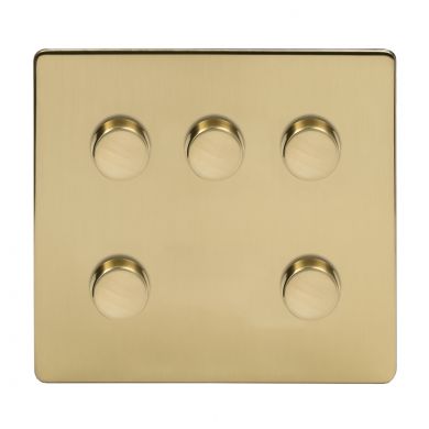 Brushed brass 5 gang dimmer switch