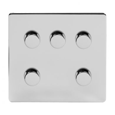 Polished Chrome 5 gang dimmer switch