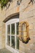 Soho Lighting Flaxman Lacquered Solid Antique Brass IP65 Bulkhead Outdoor & Bathroom Wall Light