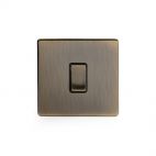 Antique Brass 10A 1 Gang 2 Way Switch with Black Insert