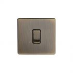 Antique Brass 1 Gang Intermediate Switch with Black Insert